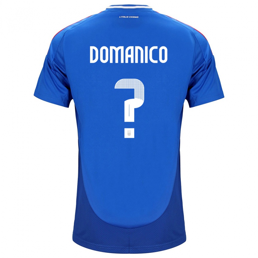 Heren Italië Saverio Domanico #0 Blauw Thuisshirt Thuistenue 24-26 T-Shirt België