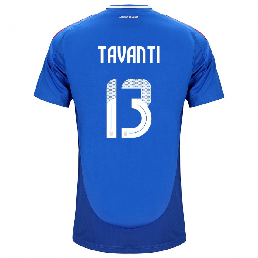 Homme Maillot Italie Samuele Tavanti #13 Bleu Tenues Domicile 24-26 T-Shirt Belgique