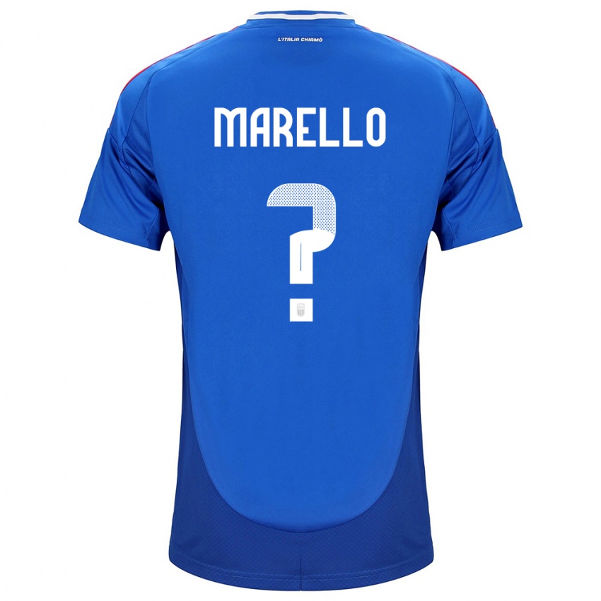 Heren Italië Mattia Marello #0 Blauw Thuisshirt Thuistenue 24-26 T-Shirt België