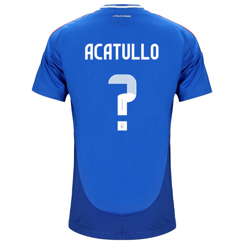 Heren Italië Cristian Acatullo #0 Blauw Thuisshirt Thuistenue 24-26 T-Shirt België