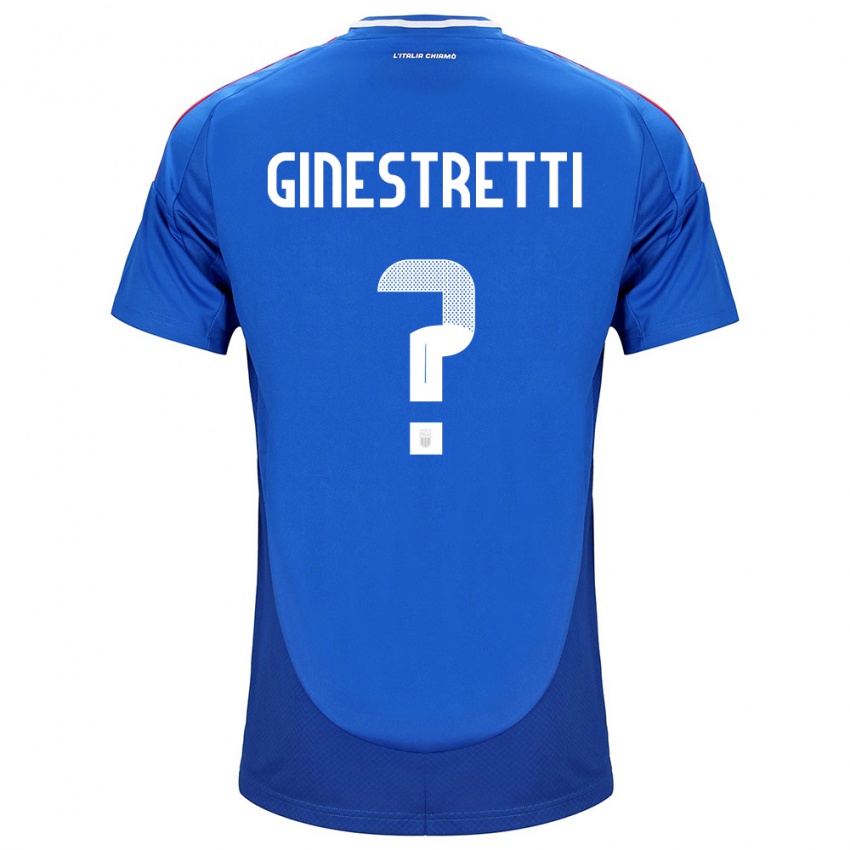 Homme Maillot Italie Davide Ginestretti #0 Bleu Tenues Domicile 24-26 T-Shirt Belgique