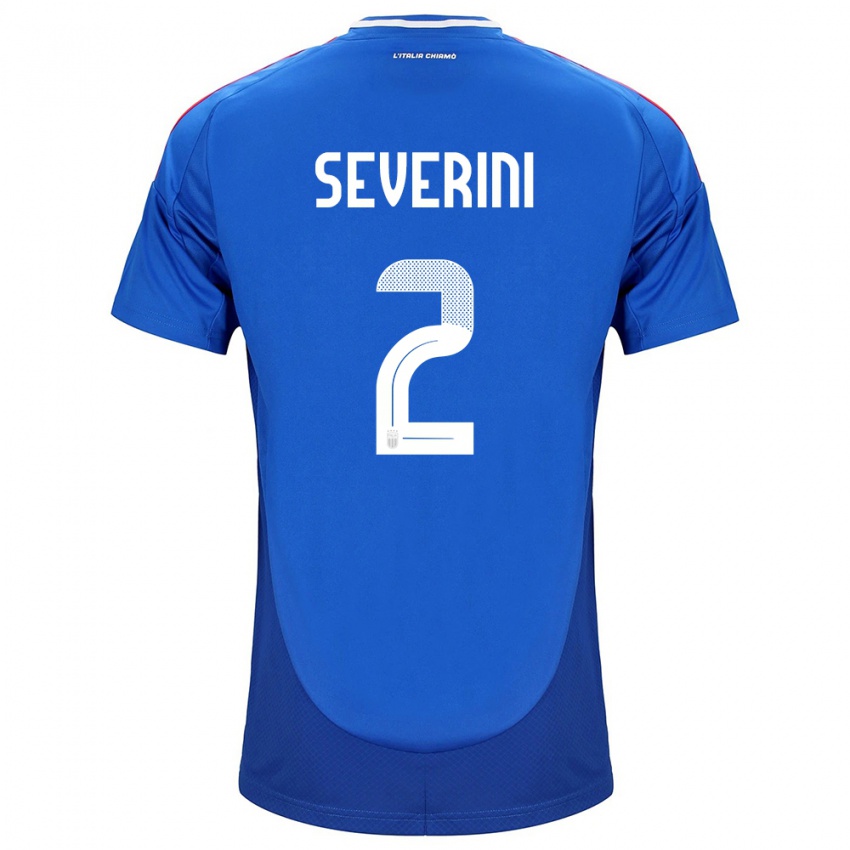 Heren Italië Emma Severini #2 Blauw Thuisshirt Thuistenue 24-26 T-Shirt België