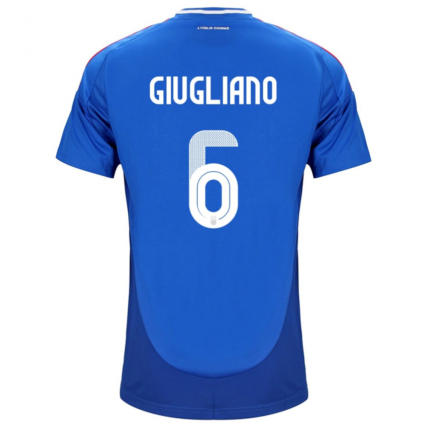 Heren Italië Manuela Giugliano #6 Blauw Thuisshirt Thuistenue 24-26 T-Shirt België