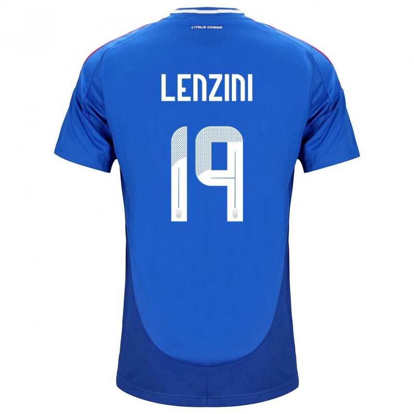 Heren Italië Martina Lenzini #19 Blauw Thuisshirt Thuistenue 24-26 T-Shirt België