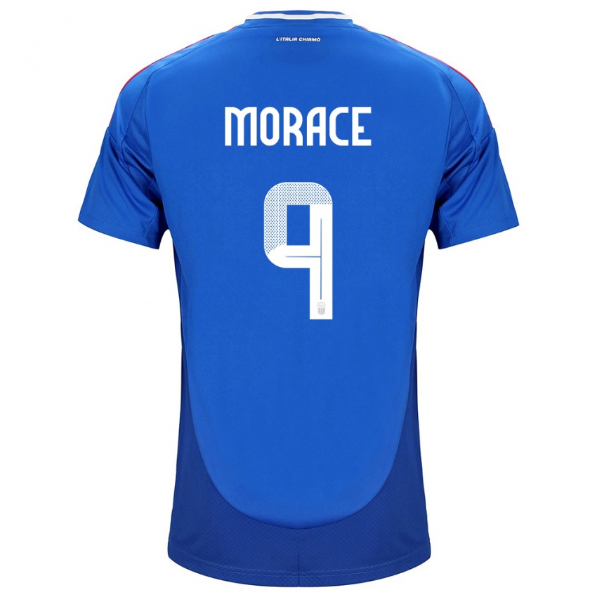 Heren Italië Carolina Morace #9 Blauw Thuisshirt Thuistenue 24-26 T-Shirt België