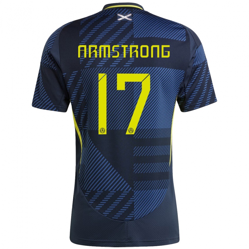 Herren Schottland Stuart Armstrong #17 Dunkelblau Heimtrikot Trikot 24-26 T-Shirt Belgien