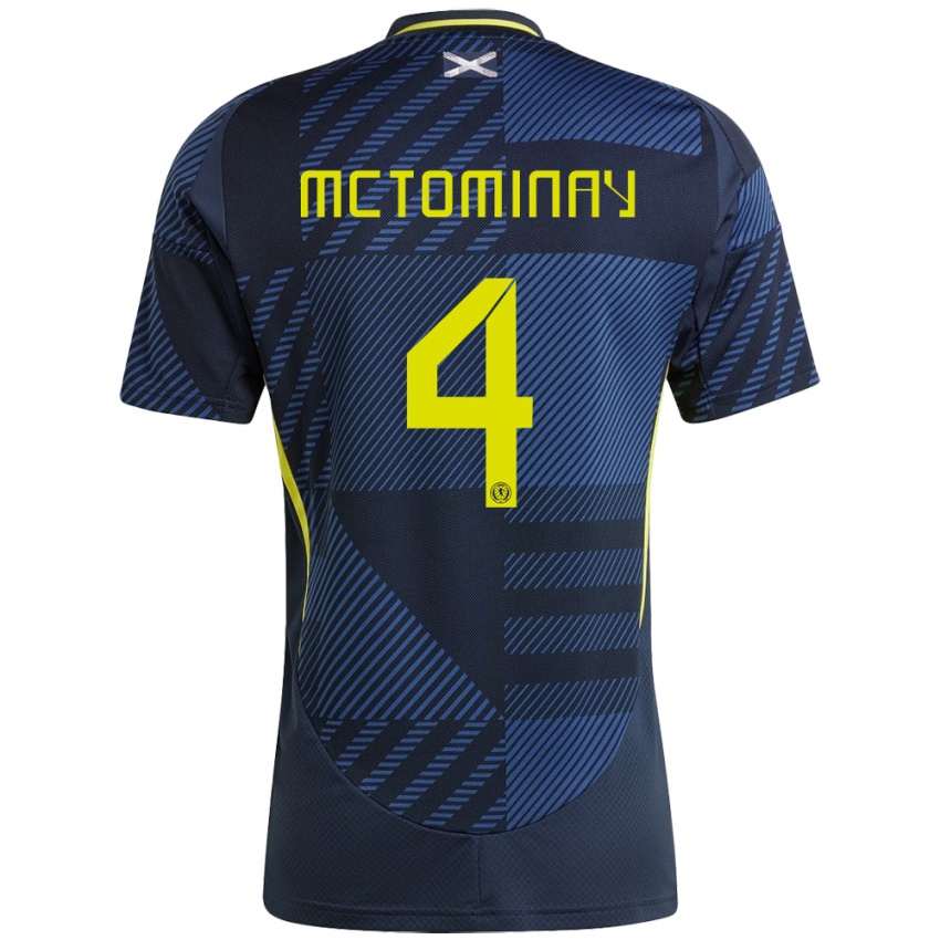 Heren Schotland Scott Mctominay #4 Donkerblauw Thuisshirt Thuistenue 24-26 T-Shirt België