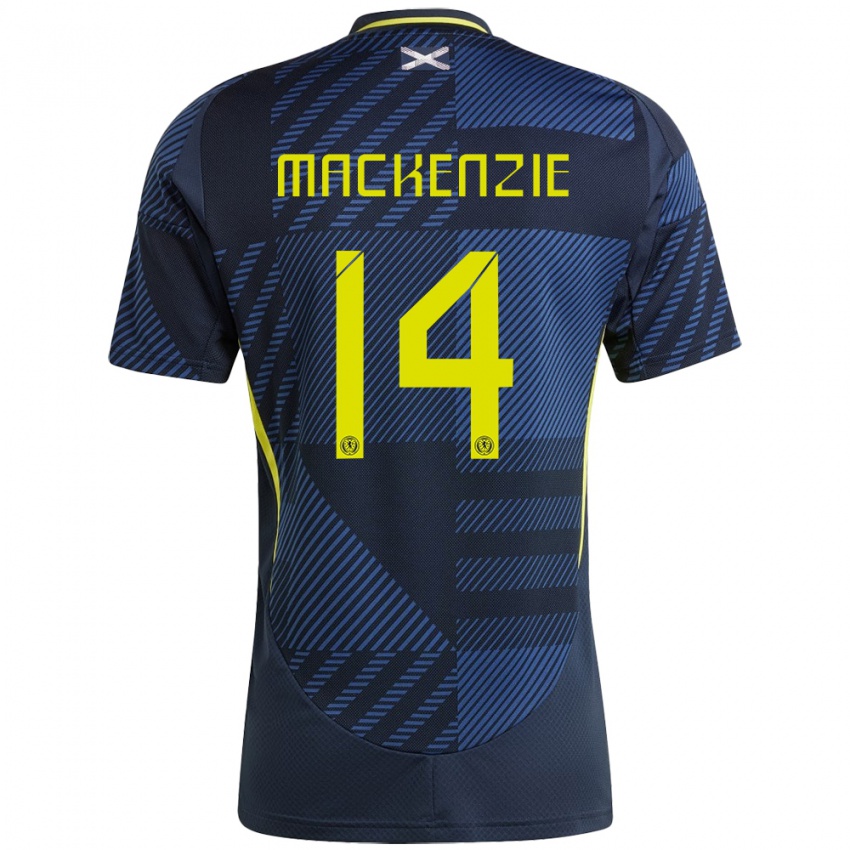 Herren Schottland Magnus Mackenzie #14 Dunkelblau Heimtrikot Trikot 24-26 T-Shirt Belgien