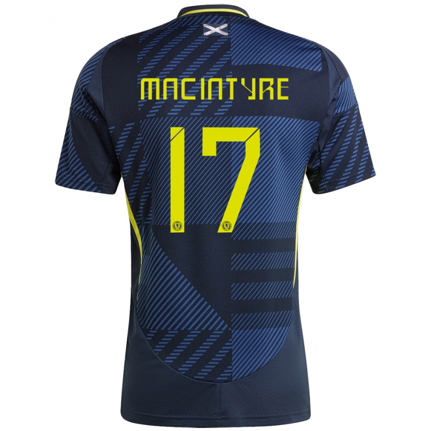 Herren Schottland Jacob Macintyre #17 Dunkelblau Heimtrikot Trikot 24-26 T-Shirt Belgien