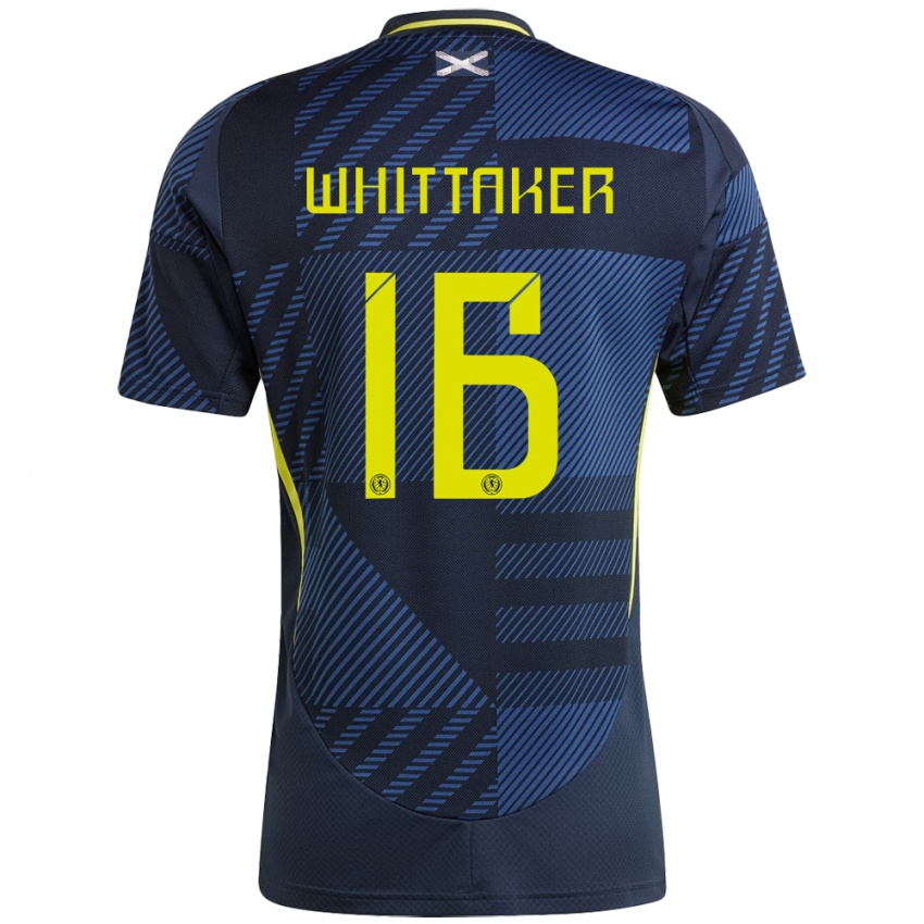 Heren Schotland Rory Whittaker #16 Donkerblauw Thuisshirt Thuistenue 24-26 T-Shirt België