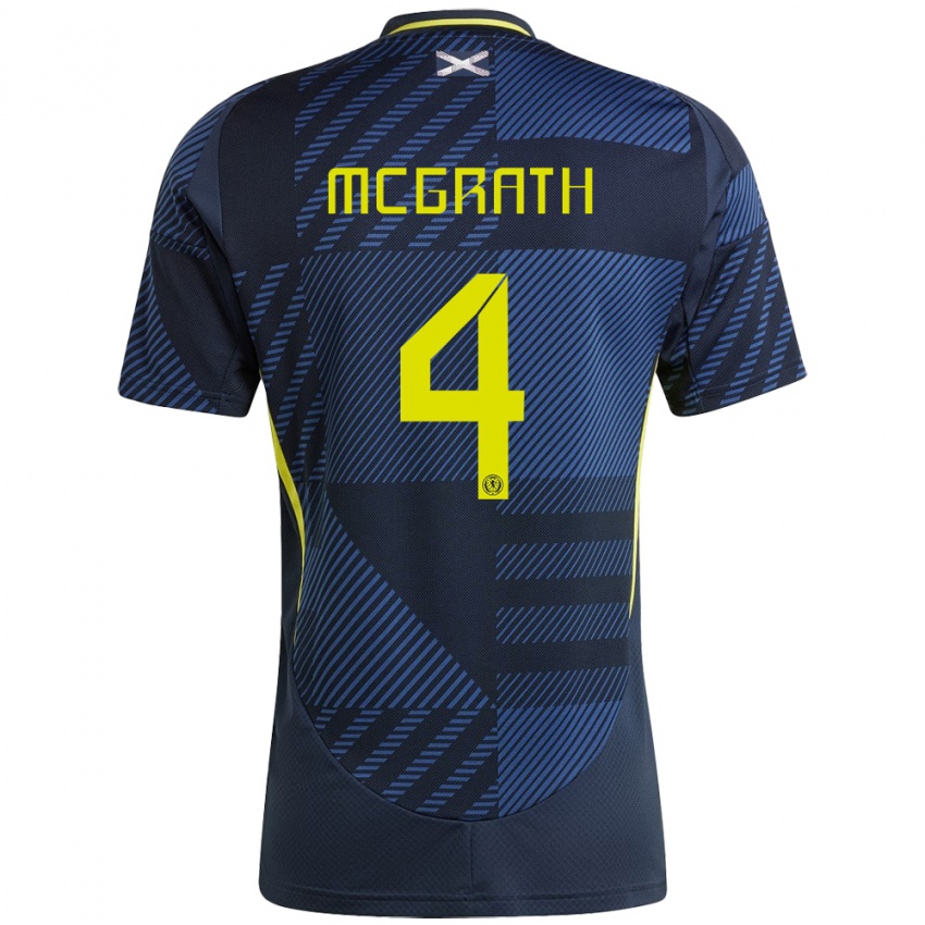 Heren Schotland Joseph Mcgrath #4 Donkerblauw Thuisshirt Thuistenue 24-26 T-Shirt België