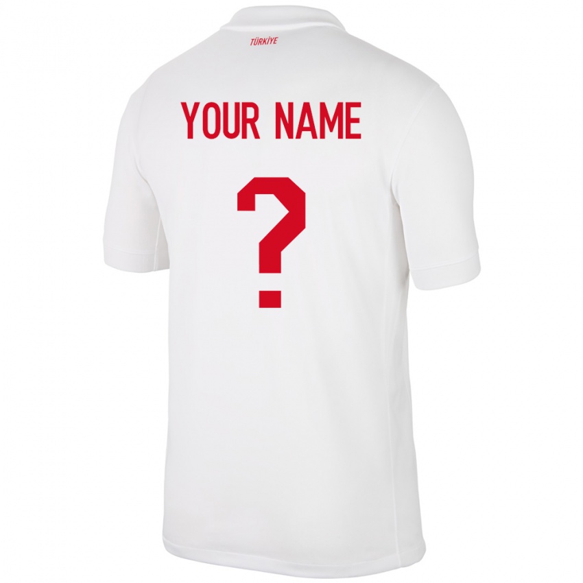 Heren Turkije Uw Naam #0 Wit Thuisshirt Thuistenue 24-26 T-Shirt België