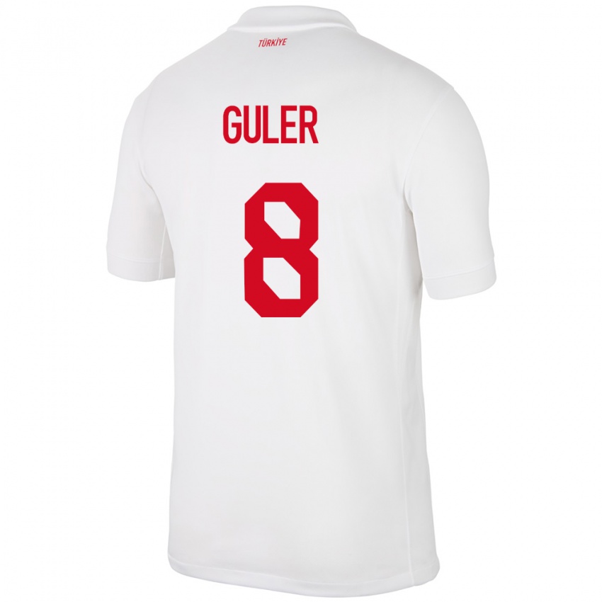 Heren Turkije Arda Güler #8 Wit Thuisshirt Thuistenue 24-26 T-Shirt België