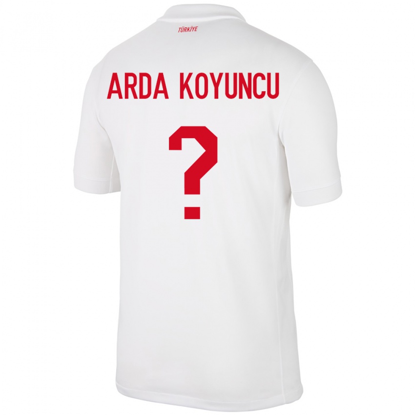 Heren Turkije Efe Arda Koyuncu #0 Wit Thuisshirt Thuistenue 24-26 T-Shirt België