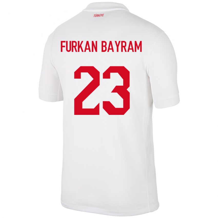 Homme Maillot Turquie Mert Furkan Bayram #23 Blanc Tenues Domicile 24-26 T-Shirt Belgique