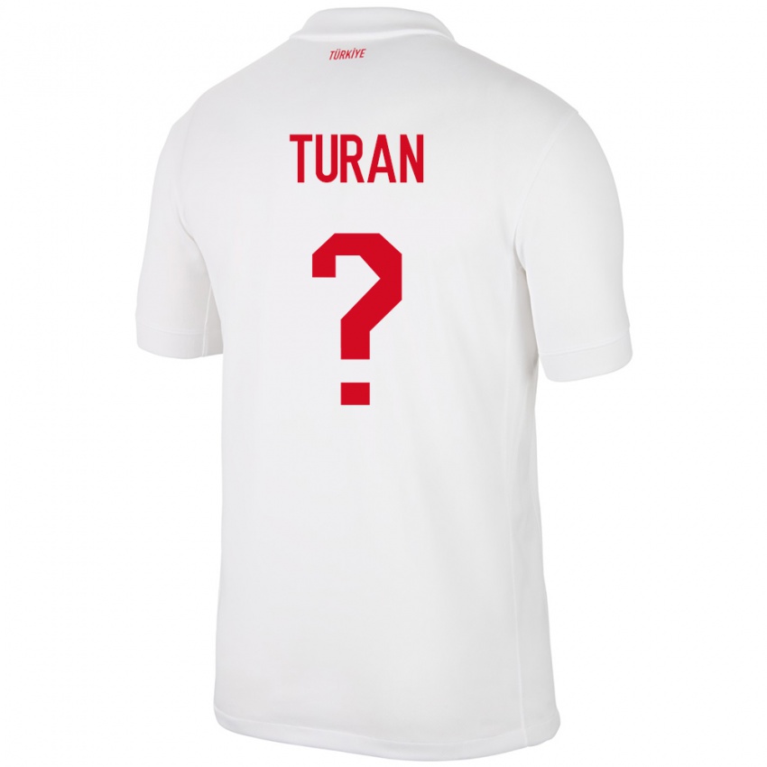 Homme Maillot Turquie Hasan Turan #0 Blanc Tenues Domicile 24-26 T-Shirt Belgique