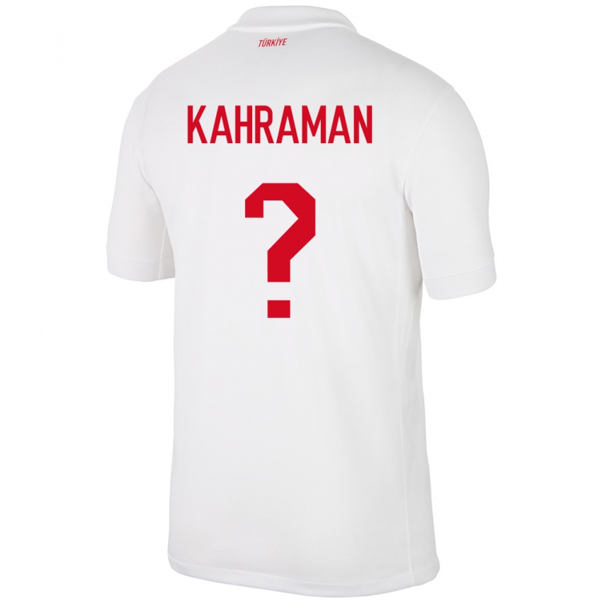 Homme Maillot Turquie Osman Kahraman #0 Blanc Tenues Domicile 24-26 T-Shirt Belgique