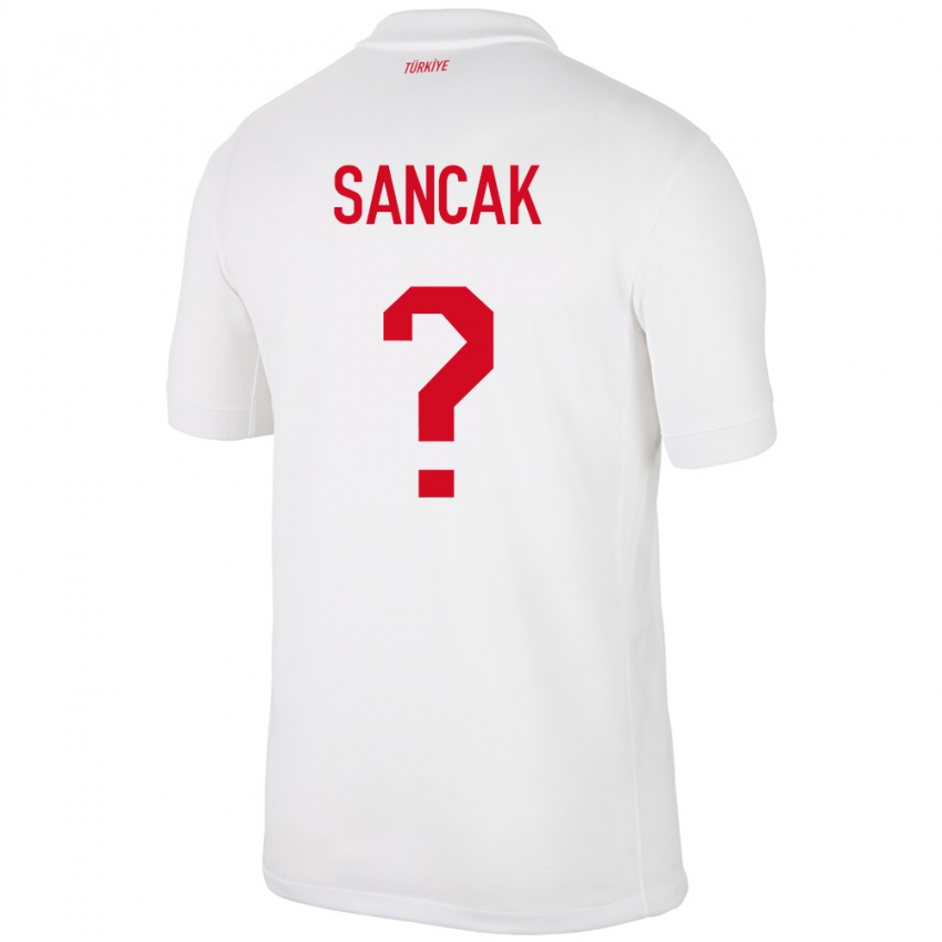 Homme Maillot Turquie Tolga Sancak #0 Blanc Tenues Domicile 24-26 T-Shirt Belgique