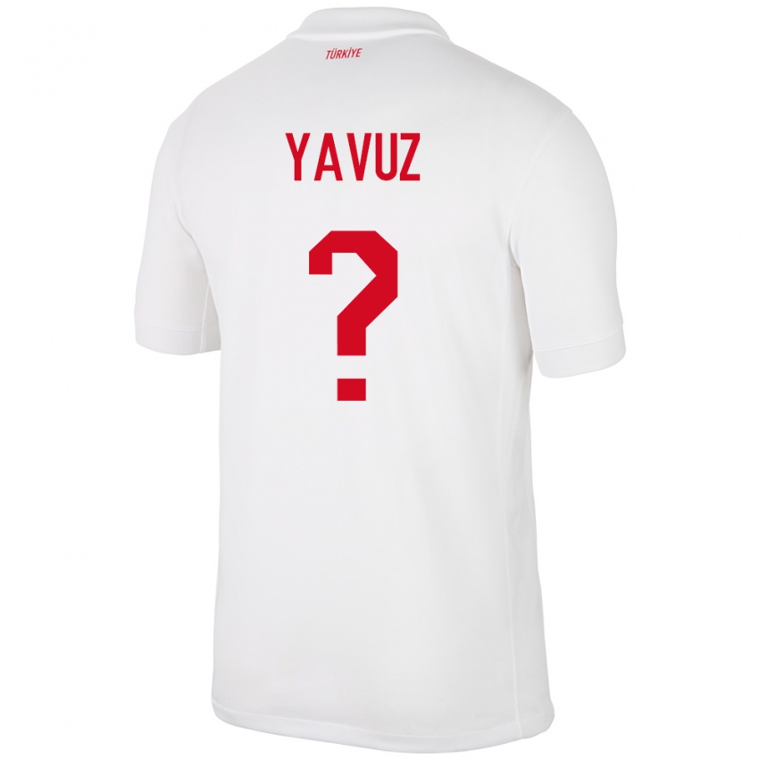 Homme Maillot Turquie Görkem Yavuz #0 Blanc Tenues Domicile 24-26 T-Shirt Belgique