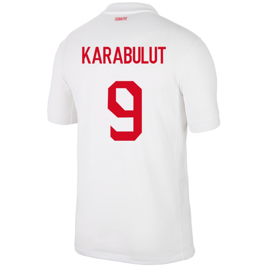 Homme Maillot Turquie Arzu Karabulut #9 Blanc Tenues Domicile 24-26 T-Shirt Belgique