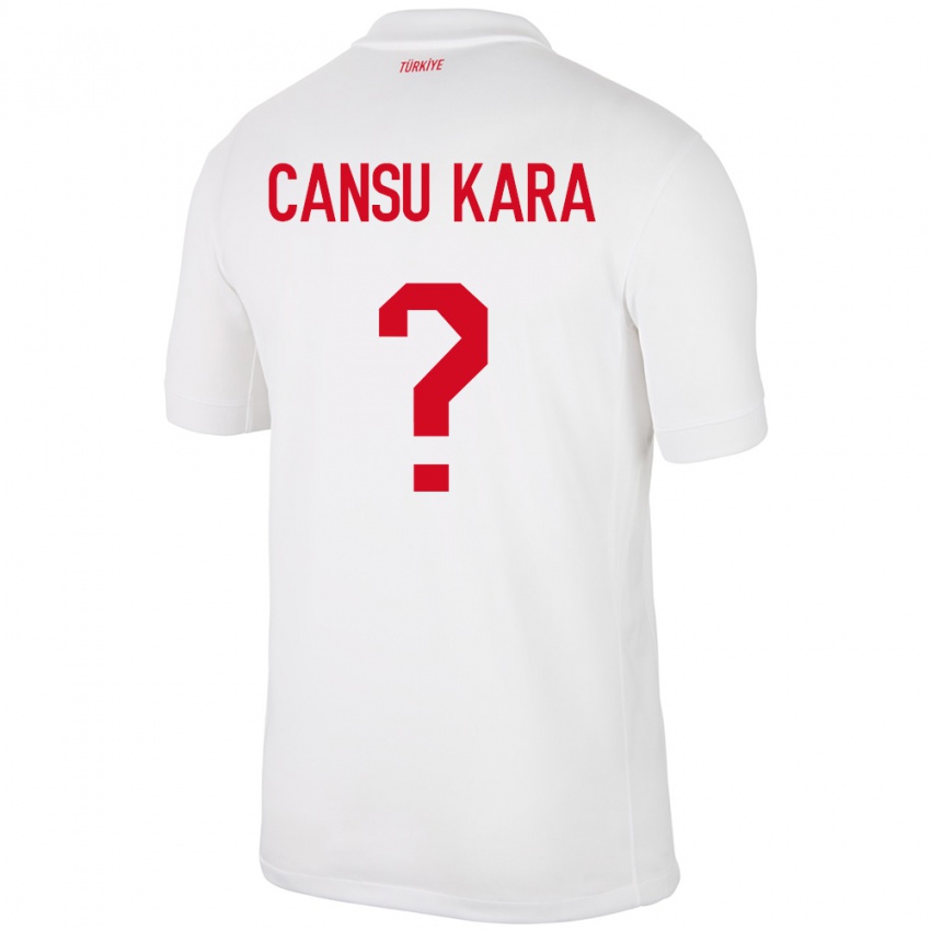 Homme Maillot Turquie İlayda Cansu Kara #0 Blanc Tenues Domicile 24-26 T-Shirt Belgique