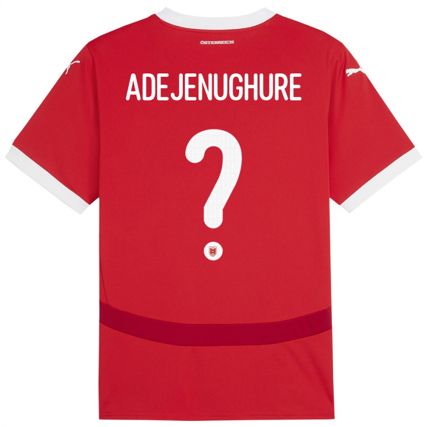 Homme Maillot Autriche Oghenetejiri Adejenughure #0 Rouge Tenues Domicile 24-26 T-Shirt Belgique