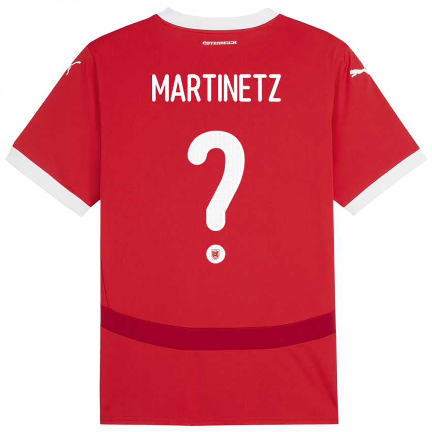 Heren Oostenrijk Gregor Martinetz #0 Rood Thuisshirt Thuistenue 24-26 T-Shirt België
