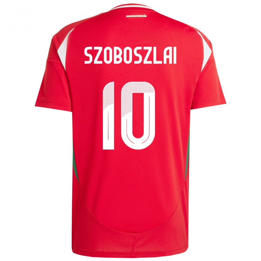 Heren Hongarije Dominik Szoboszlai #10 Rood Thuisshirt Thuistenue 24-26 T-Shirt België