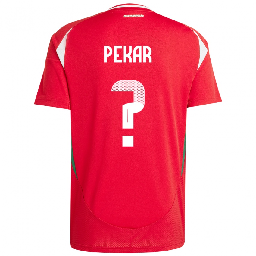 Heren Hongarije István Pekár #0 Rood Thuisshirt Thuistenue 24-26 T-Shirt België