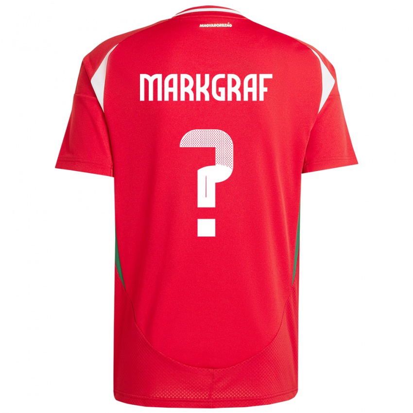 Heren Hongarije Ákos Markgráf #0 Rood Thuisshirt Thuistenue 24-26 T-Shirt België