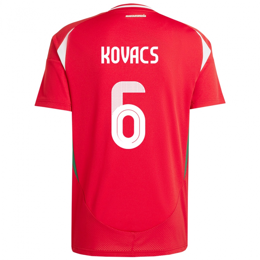 Herren Ungarn Noel Kovács #6 Rot Heimtrikot Trikot 24-26 T-Shirt Belgien