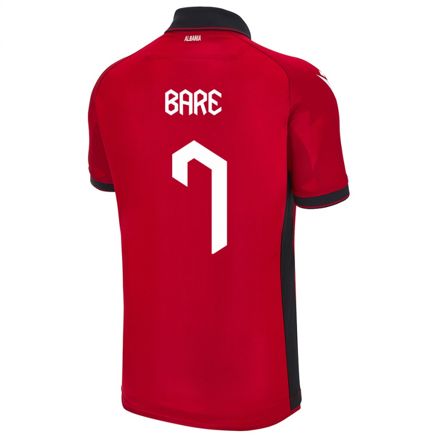 Heren Albanië Keidi Bare #7 Rood Thuisshirt Thuistenue 24-26 T-Shirt België