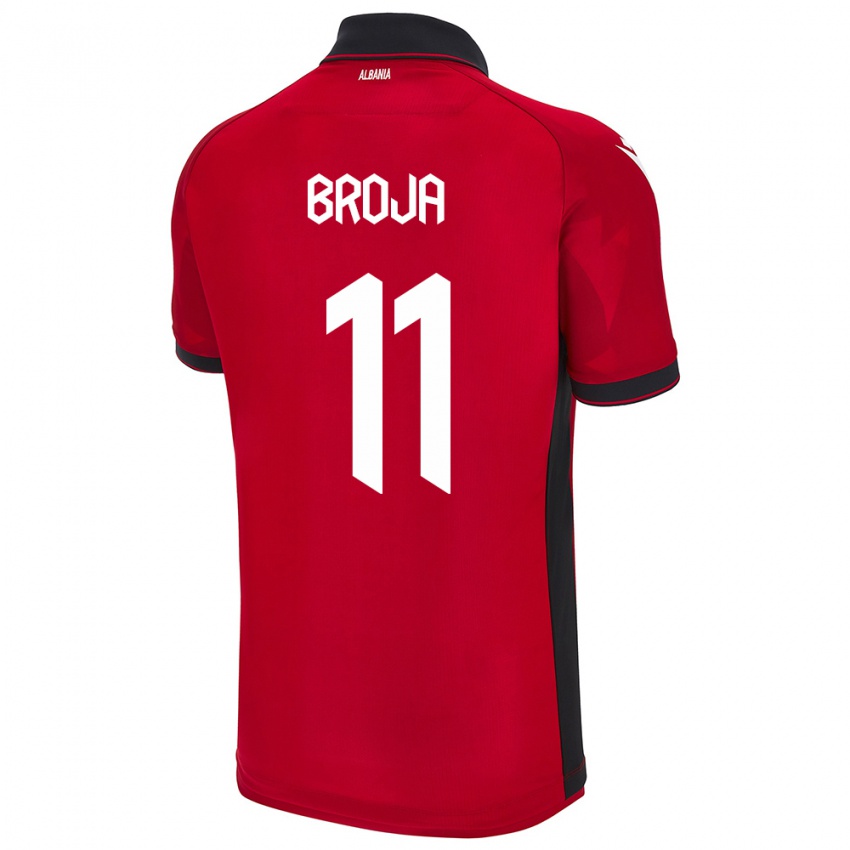 Heren Albanië Armando Broja #11 Rood Thuisshirt Thuistenue 24-26 T-Shirt België