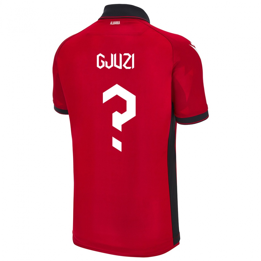Heren Albanië Etrit Gjuzi #0 Rood Thuisshirt Thuistenue 24-26 T-Shirt België