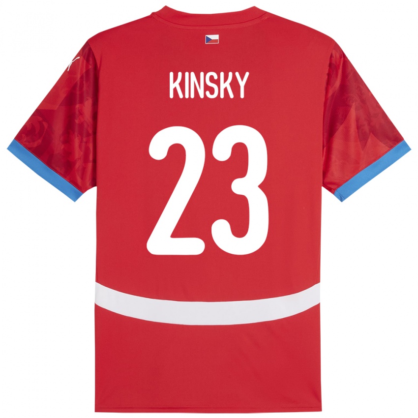 Heren Tsjechië Antonin Kinsky #23 Rood Thuisshirt Thuistenue 24-26 T-Shirt België