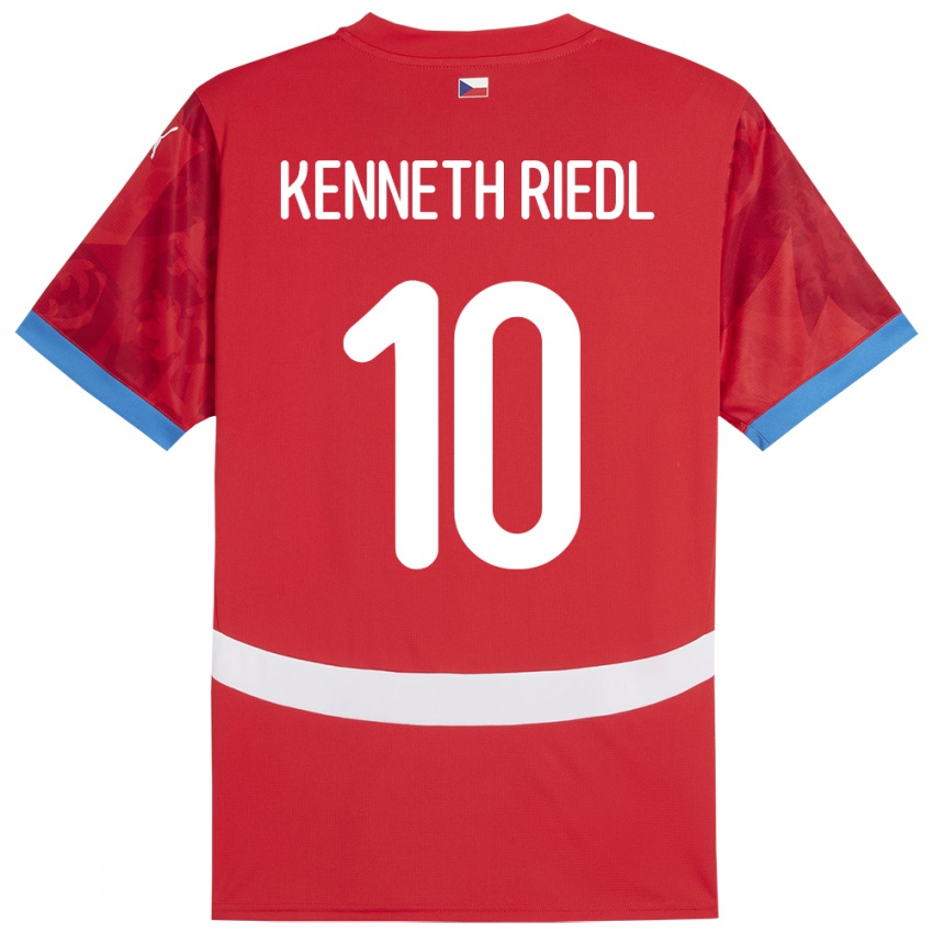 Herren Tschechien Victor Kenneth Riedl #10 Rot Heimtrikot Trikot 24-26 T-Shirt Belgien