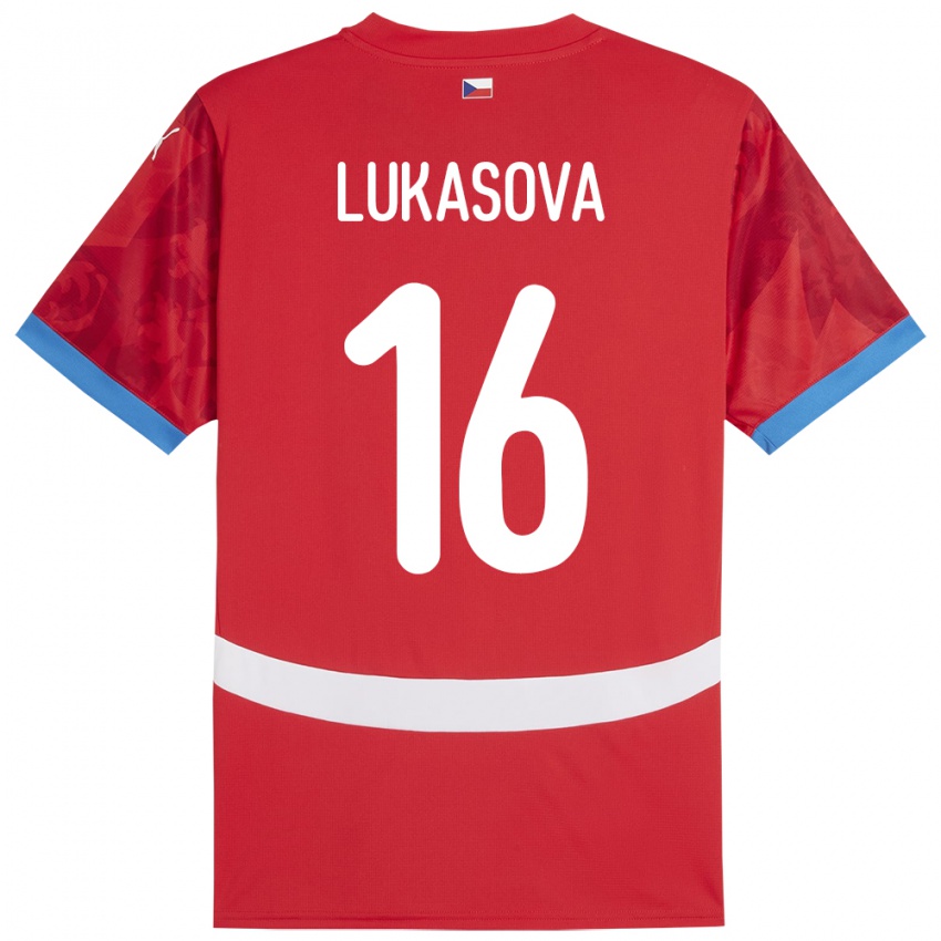 Heren Tsjechië Olivie Lukášová #16 Rood Thuisshirt Thuistenue 24-26 T-Shirt België