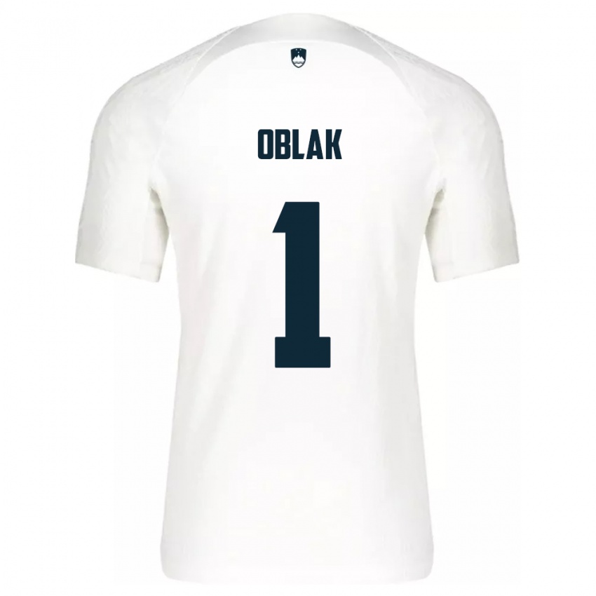 Heren Slovenië Jan Oblak #1 Wit Thuisshirt Thuistenue 24-26 T-Shirt België