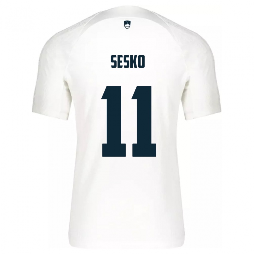 Heren Slovenië Benjamin Sesko #11 Wit Thuisshirt Thuistenue 24-26 T-Shirt België
