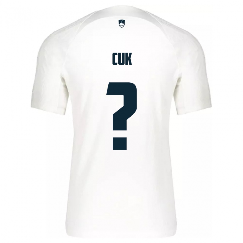 Heren Slovenië Tine Cuk #0 Wit Thuisshirt Thuistenue 24-26 T-Shirt België