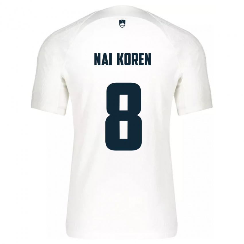 Heren Slovenië Tian Nai Koren #8 Wit Thuisshirt Thuistenue 24-26 T-Shirt België