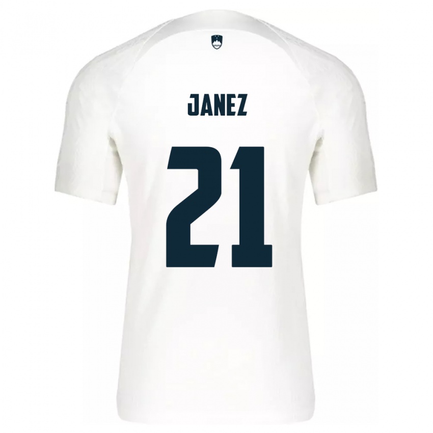 Heren Slovenië Korina Janež #21 Wit Thuisshirt Thuistenue 24-26 T-Shirt België