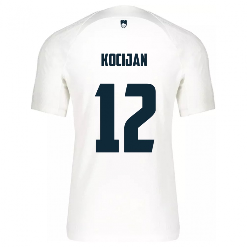 Homme Maillot Slovénie Iva Kocijan #12 Blanc Tenues Domicile 24-26 T-Shirt Belgique