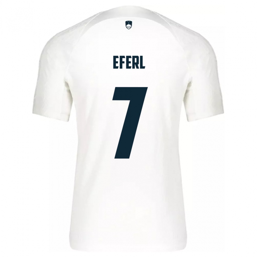 Herren Slowenien Anja Eferl #7 Weiß Heimtrikot Trikot 24-26 T-Shirt Belgien