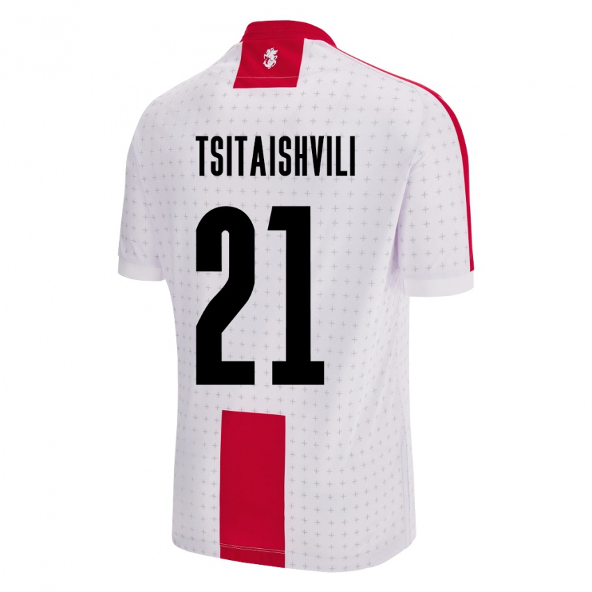 Heren Georgia Georgiy Tsitaishvili #21 Wit Thuisshirt Thuistenue 24-26 T-Shirt België