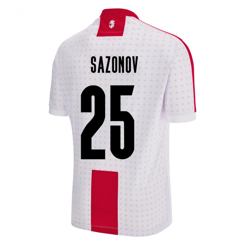 Heren Georgia Saba Sazonov #25 Wit Thuisshirt Thuistenue 24-26 T-Shirt België