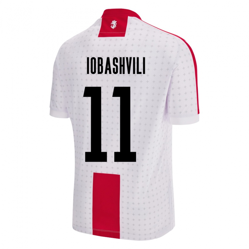 Herren Georgien Jaduli Iobashvili #11 Weiß Heimtrikot Trikot 24-26 T-Shirt Belgien