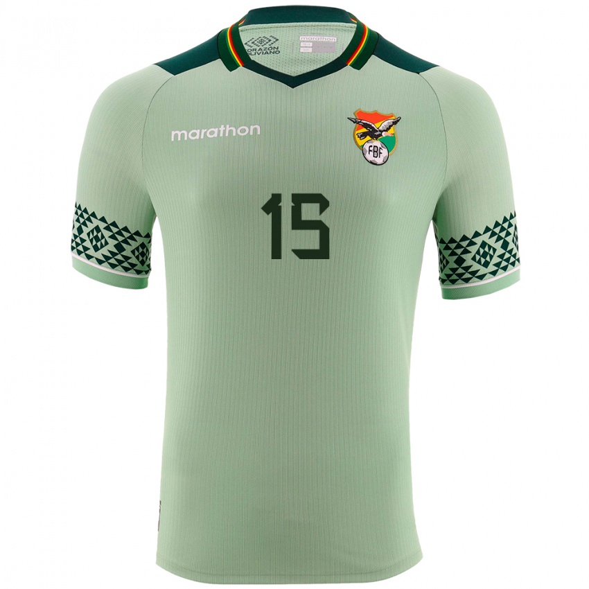 Heren Bolivia Aidé Mendiola #15 Licht Groen Thuisshirt Thuistenue 24-26 T-Shirt België