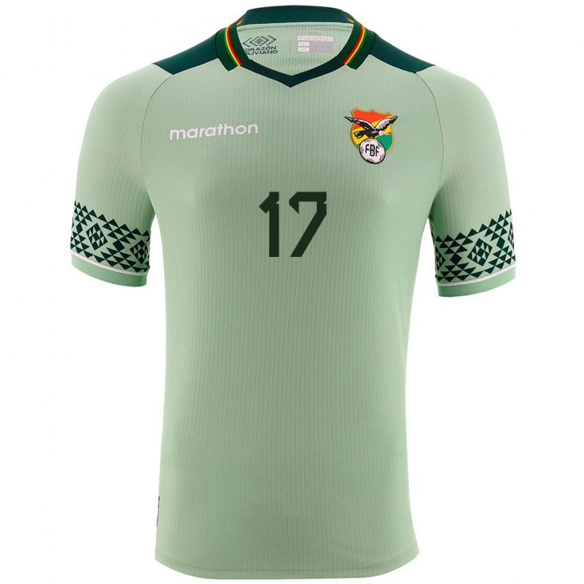 Homme Maillot Bolivie Roberto Fernández #17 Vert Clair Tenues Domicile 24-26 T-Shirt Belgique