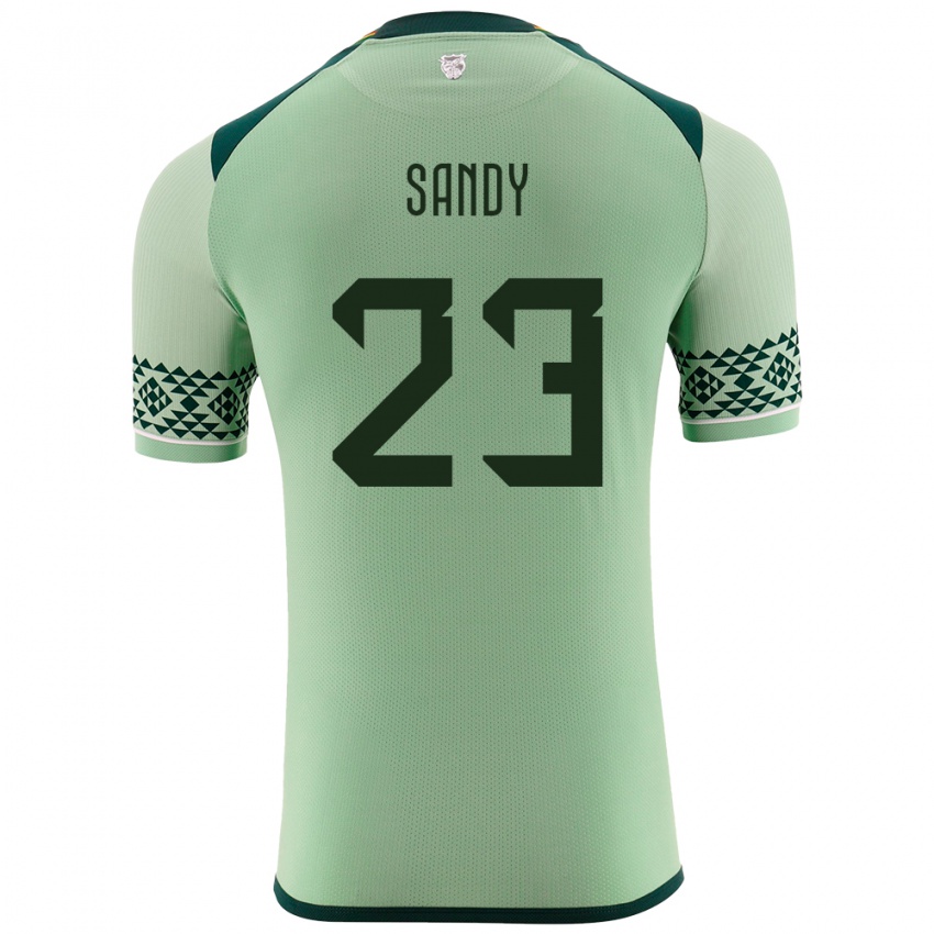 Homme Maillot Bolivie Daniel Sandy #23 Vert Clair Tenues Domicile 24-26 T-Shirt Belgique